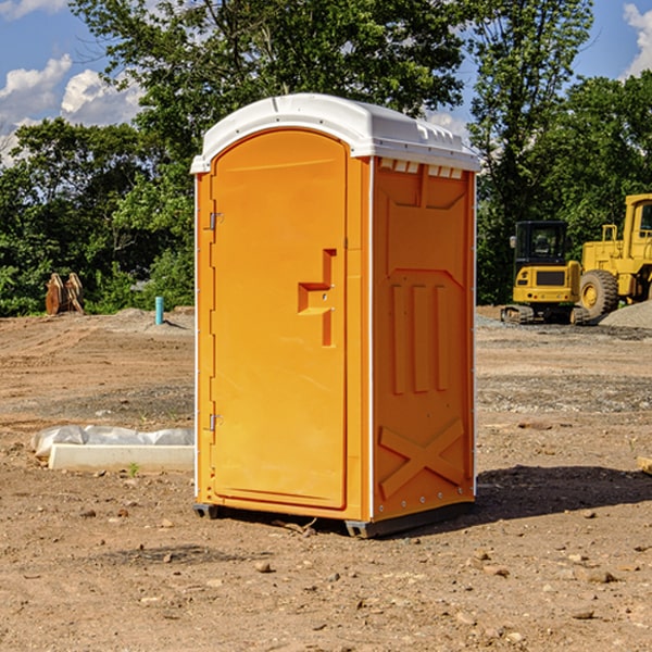 how often are the portable restrooms cleaned and serviced during a rental period in Louisburg MN